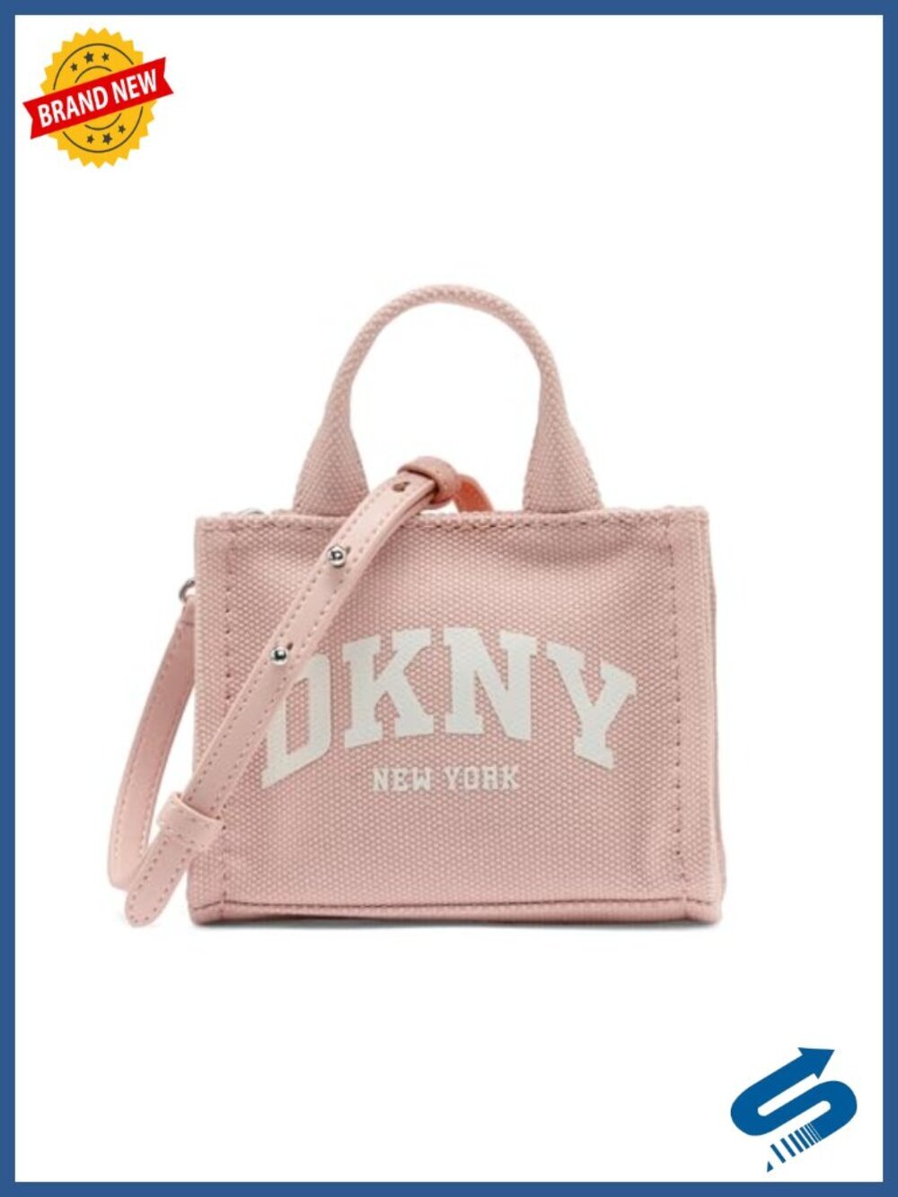 Mini Crossbody Bag with Top Zipper Closure - Cotton
